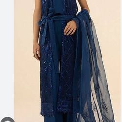 Fancy Stylish Ladies Blue Dress