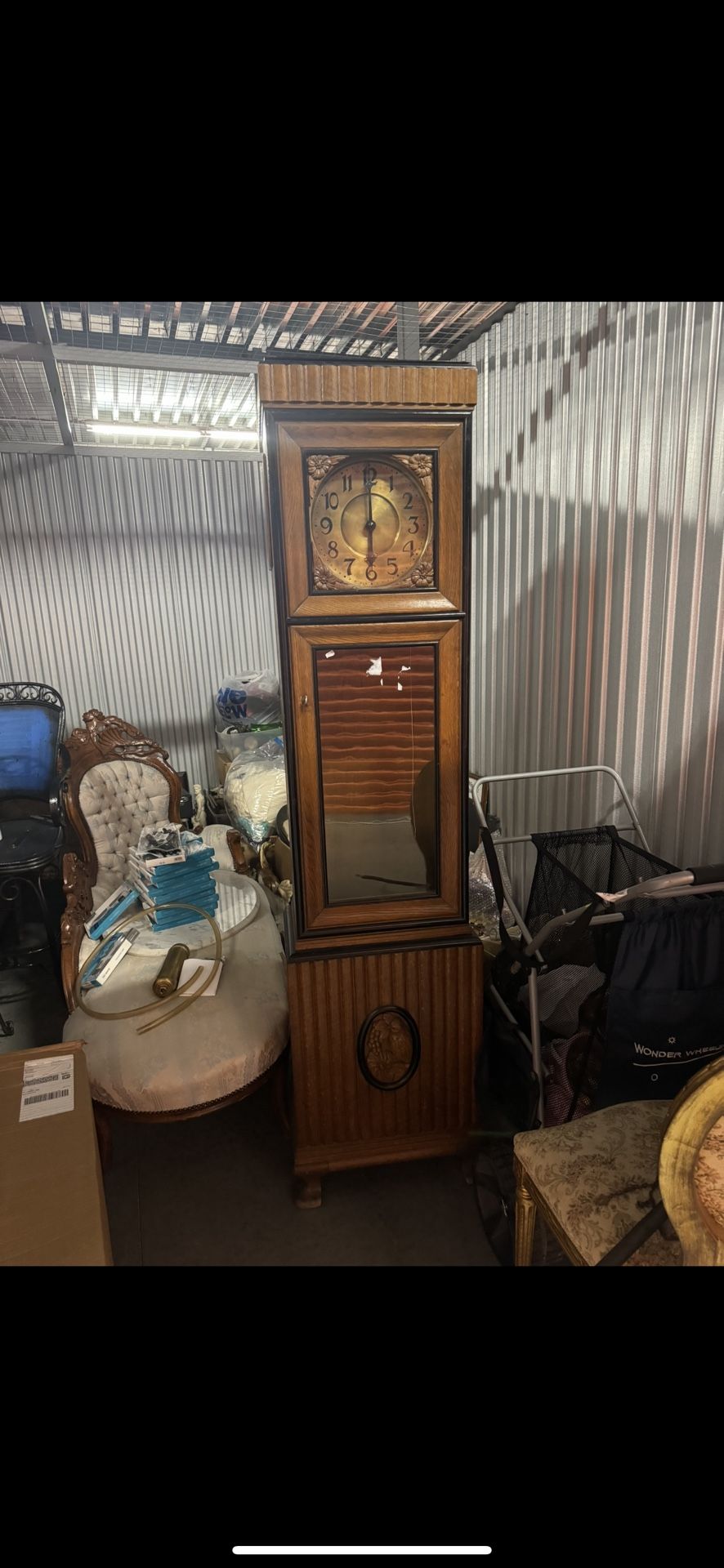 Antique Carved Grandmother Clock