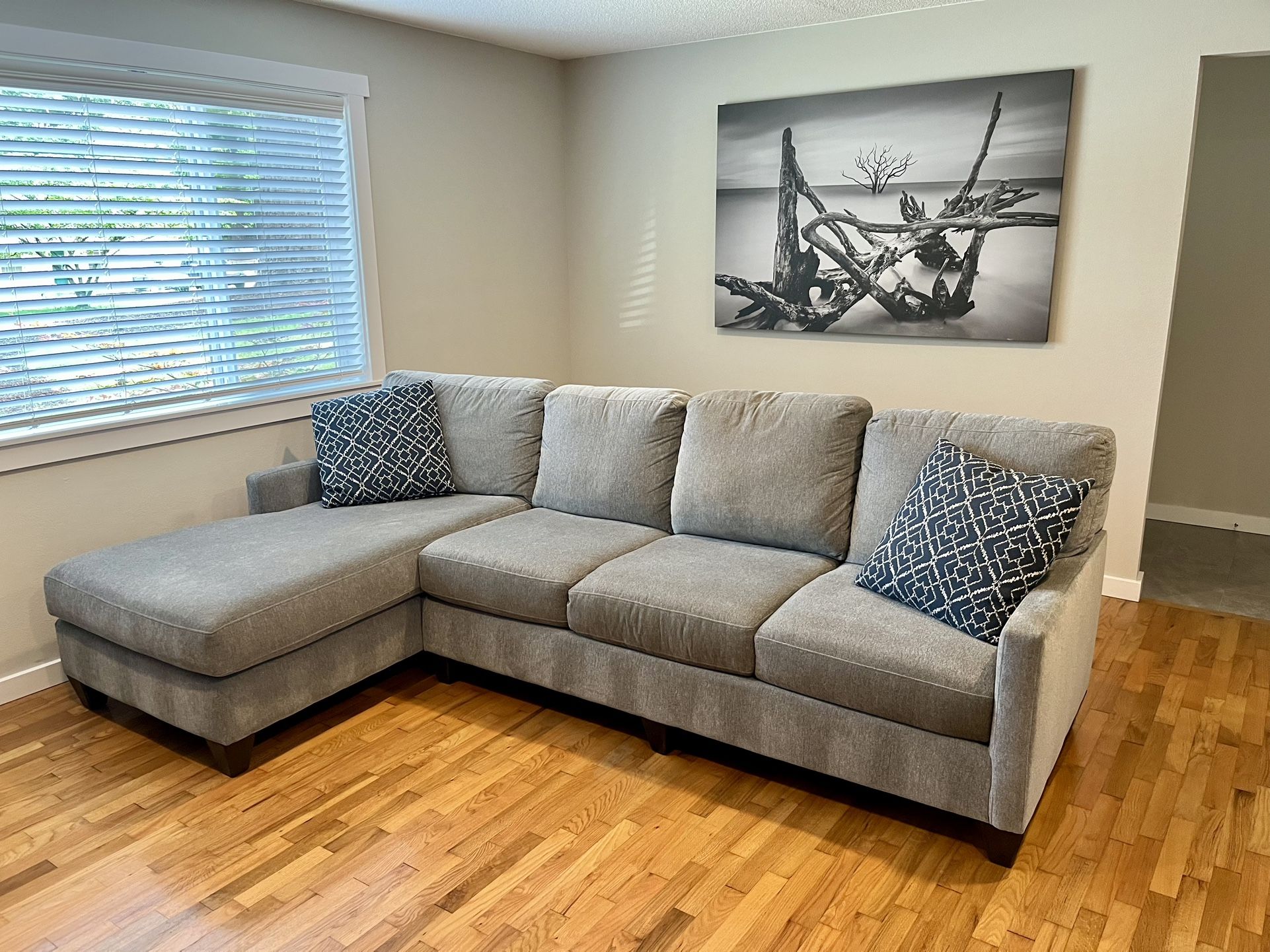 Gray Sofa Couch Chase Lounge 9ft