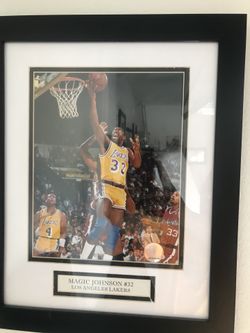 Magic Johnson and Larry Bird 11’X14’ pictures in glass frame