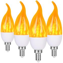 4pc Flame Light Bulbs