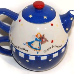 Midwest Of Cannon Falls Individual Teapot and Cup SET, Goose Berry Patch