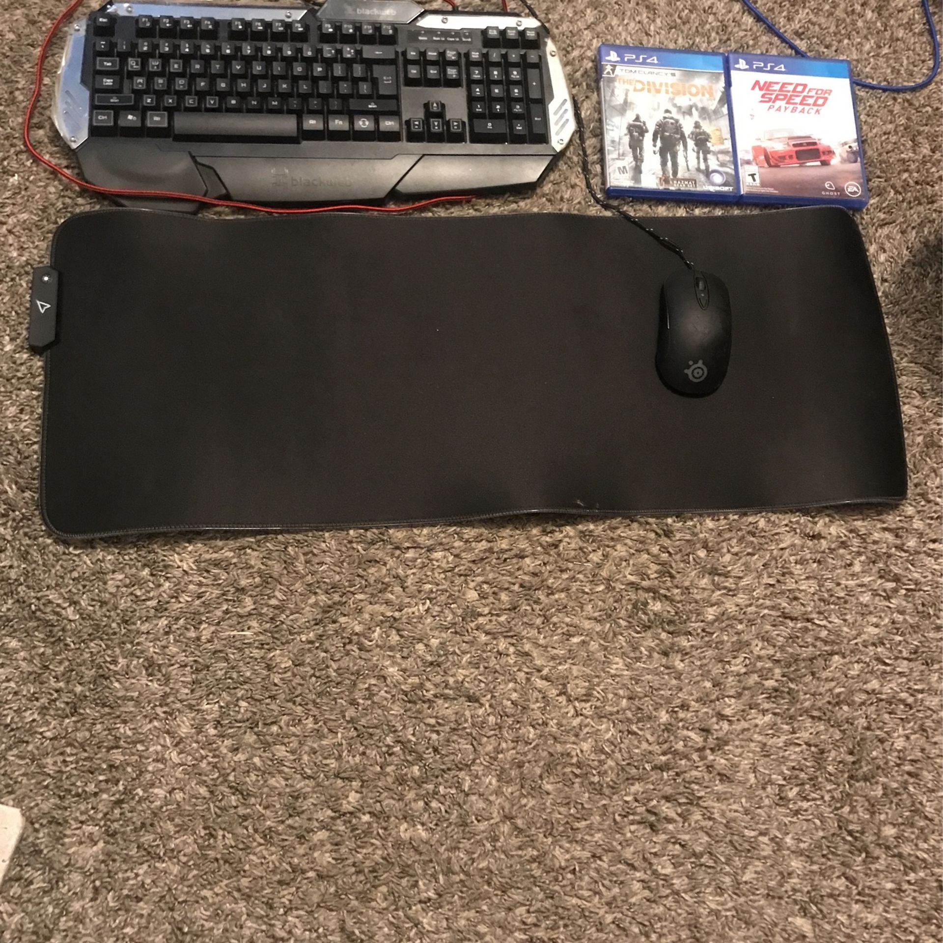 Gaming Keyboard,gaming Mouse, Gaming Mouse Pad. Need For Spleen Brand New, The Division 