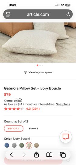 6 pillows article Gabriola Pillow Set - Ivory Bouclé