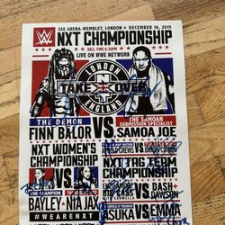 WWE NXT Takeover London Signed Poster 