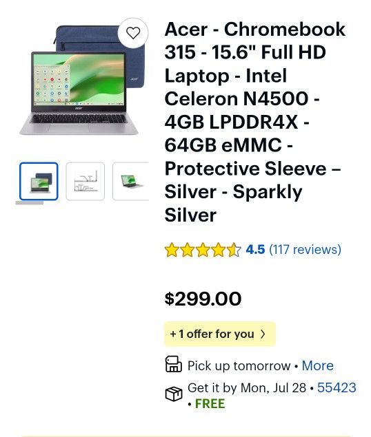 Brand NEW ACER CHROMEBOOK W/CASE