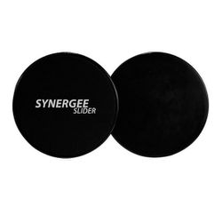 Synergee Core Sliders. Dual Sided Use on Carpet or Hardwood Floors. Abdominal Exercise Equipment