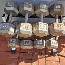 540lbs Of Hex Dumbells 