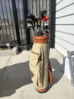 Vintage Golf Bag with Full Set of Clubs
