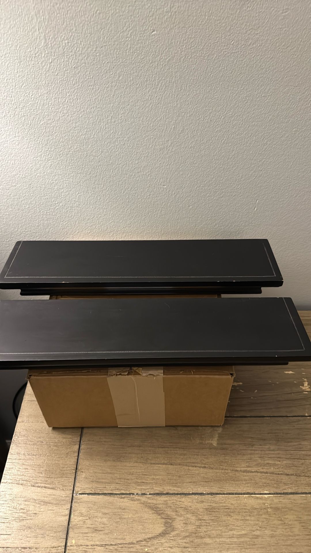 2 Black Wall Mount Shelves