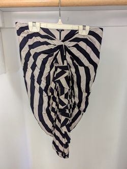 Women's Eva Franco Anthropologie Black/Tan Knee Length Ruched Skirt size 2