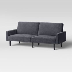 Futon Sofa with Arms Charcoal Gray - Room Essentials