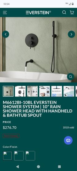 2- 10" Rain Shower Head with Handheld & Bathtub Sout