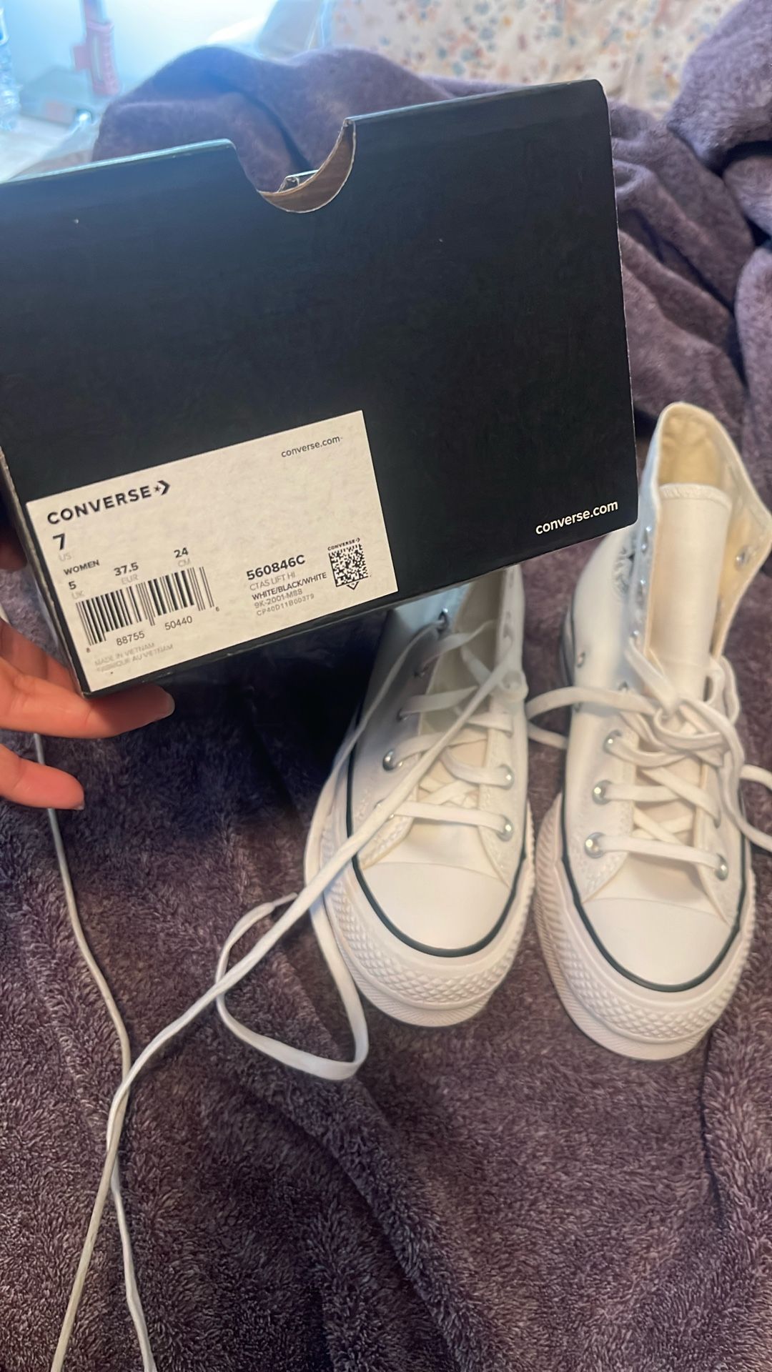 white converse platform