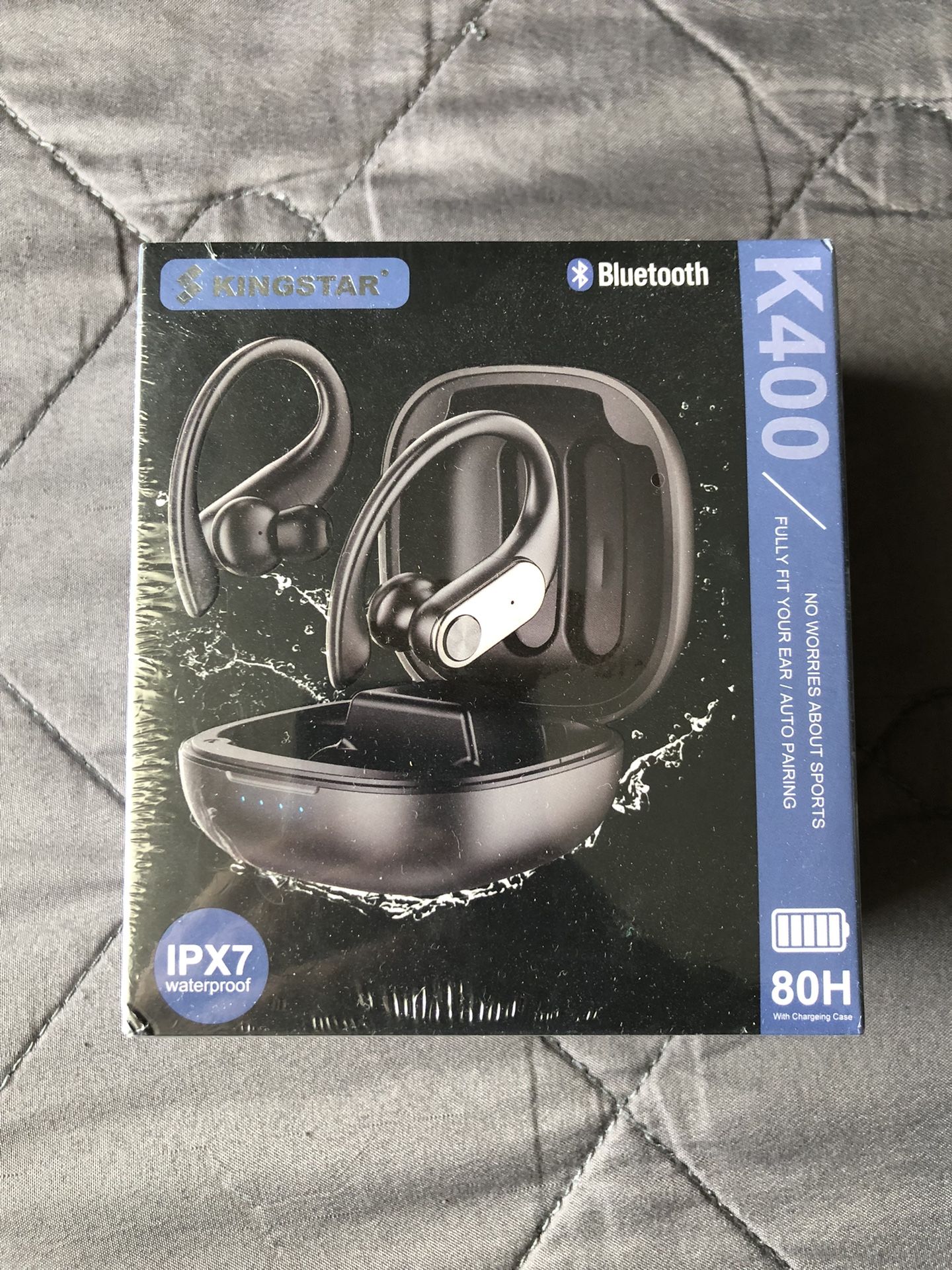 Kingstar Wireless Earbuds IPX7 K400 Bluetooth Workout Headphones Headset New