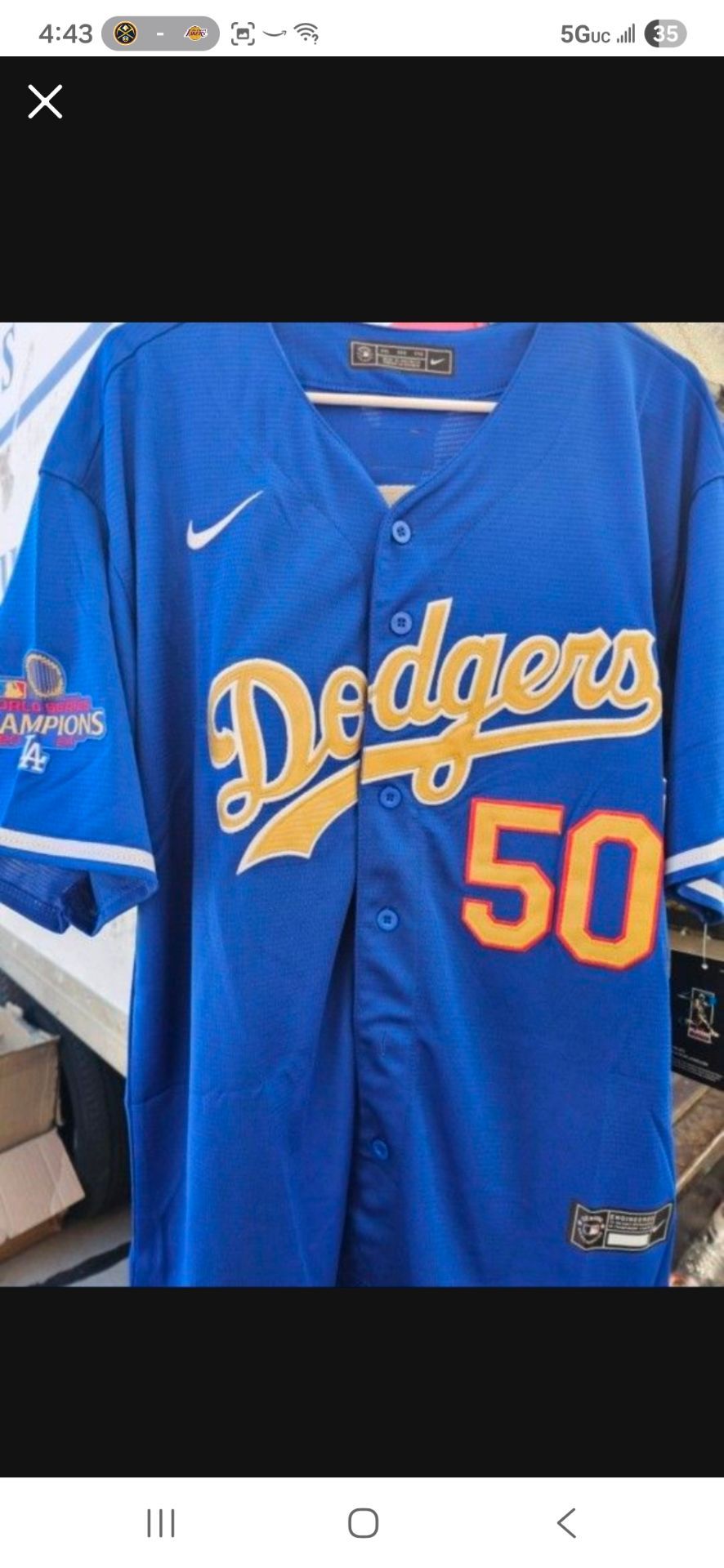 New Betts World Champions L, 2XL Only! With Tags Dodgers Blue And Gold