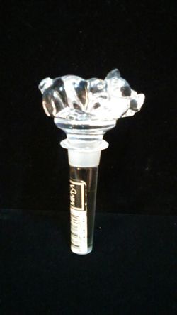 Mikasa crystal Austria Farm Friends Pig bottle stopper topper