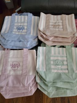 Trader Joe's Stripped Mini Canvas Tote Bag