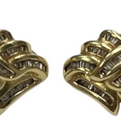 Women Earrings Diamond Earrings 14kt Yellow Gold 