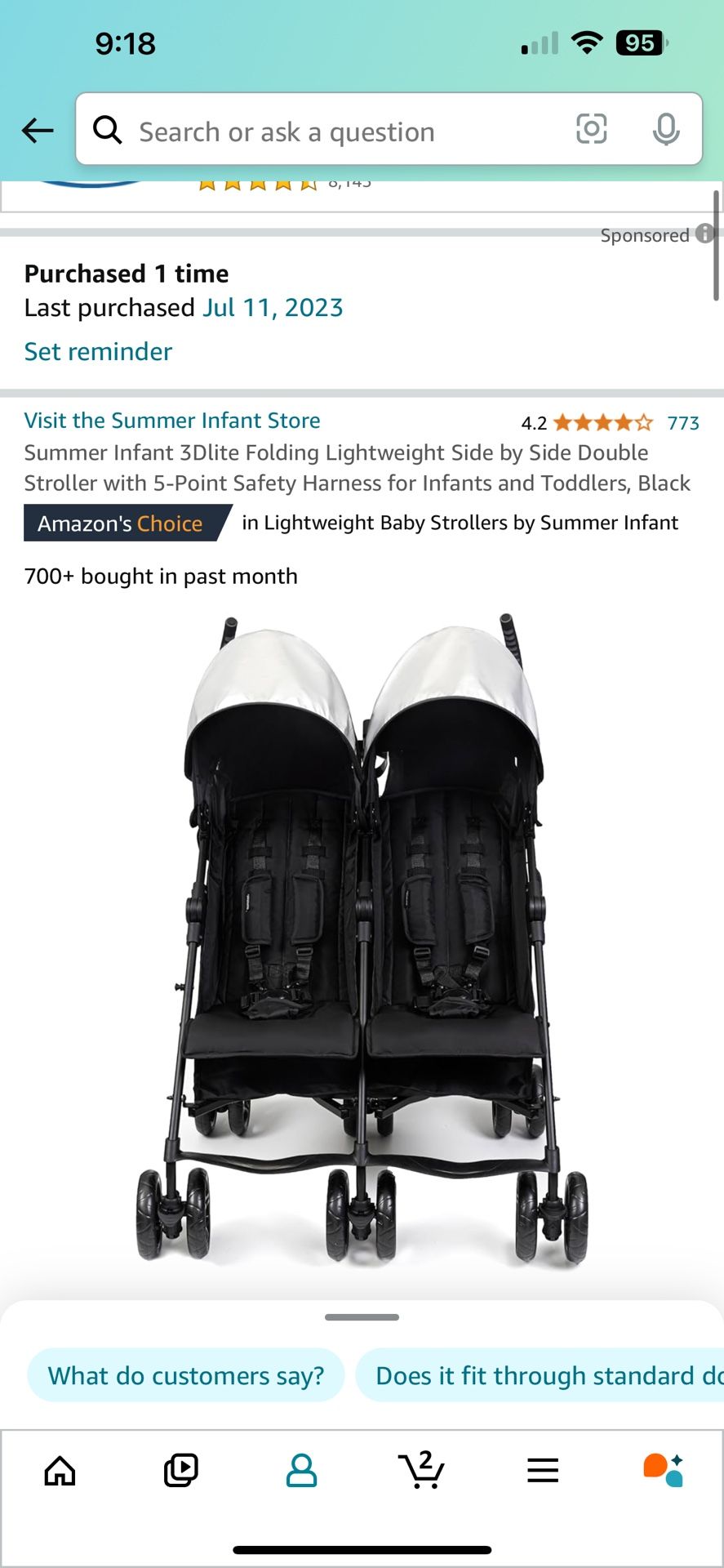 Summer Infant Double Travel Stroller