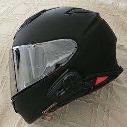 RF-1400 Matte Blk Large Shoei helmet with Spider ST1 Mesh Communication System and MORE