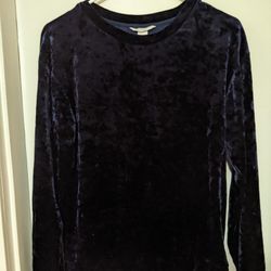 Navy Blue Long Sleeve Women's Shirt (H&M)