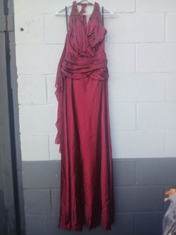 Red silky long cocktail/ prom/ formal dress