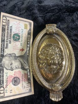Door knocker, brass, lion, head, antique,