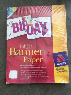 Avery 3272 White Banner Paper for Ink Jet Printers 80 sheets 11 x 8.5 DIY