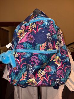 Kipling Backpack Tropical Floral Print