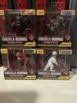 Godzilla Kong - Set Of Four Die Cast Metal 