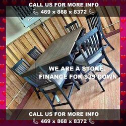 Brand New Ashley | Black/Gray Rectangular Storage Table chair and Bench | Dining Room Set