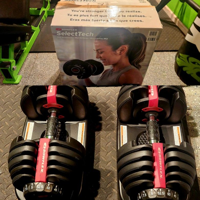 BOWFLEX DUMBBELLS 552 ADJUSTABLE DUMBBELL SELECTTECH WEIGHTS