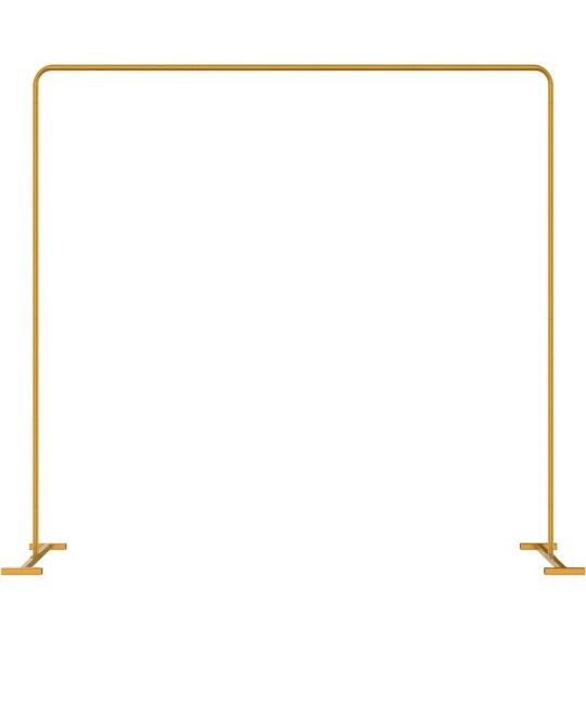LANGXUN Heavy Duty Gold Metal Square Backdrop Stand Arch for Wedding Birthday Decoration, Graduation Decorations, Ceremony Reception, Event Party Supp