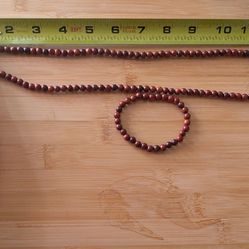 6mm rosewood necklace & bracelet set