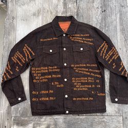 Who Decides War Do You Think I'm Crazy Denim Jacket Size Medium