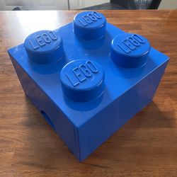 LEGO Stackable Storage: Desk Drawer with 4 Knobs, Blue, Brick