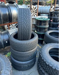 225/40ZR18 and 255/40ZR18 continental 225/40/18 255/40/18 staggered set of matching 4 tires in great condition 350$ for 4 tires plus tax . Mount avail
