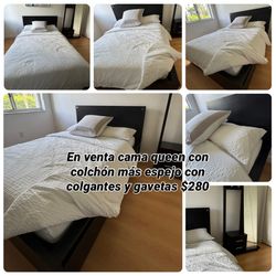 Full Bed with mattress. Cama tamaño full con colchón