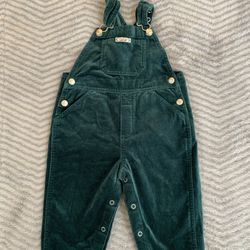 Baby Gap Velvet Green Overalls -size 12-18 Months