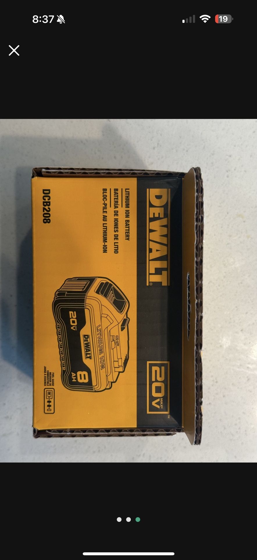 Dewalt Battery Brand New 20 volt 8ah Capacity