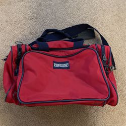 Lands' End  Red/Maroon Duffle Bag Gym  18"X10"