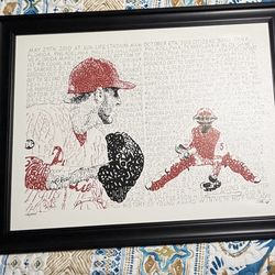 PHILLIES Roy Halladay 2010 Perfect Game & No Hitter Word Art Numbered Lithograph designed by artist Dan Duffy. Measures 21” X 27”