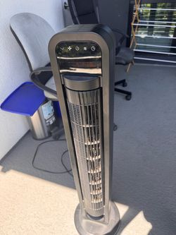 Black Tower Fan with Touch Controls