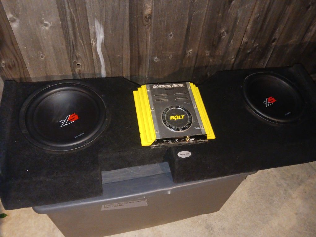 2 Jensen 12inch High Performance Subwoofer 2 inch Single Voice Coil 1400W Peak Power Plus Speaker Box And Amp