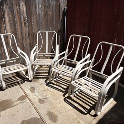 Set Of 4 Metal Outdoor Chairs