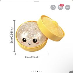 Glitter Dumpling Squishy Stress Balls with Mini Steamer Box