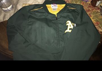 A’s green windbreaker