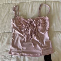 Pastel Pink Lace Top And Maxi Skirt Set