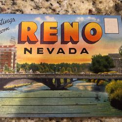 1940’s Reno Nevada Postcard Set With 18 Beautiful Illustrations
